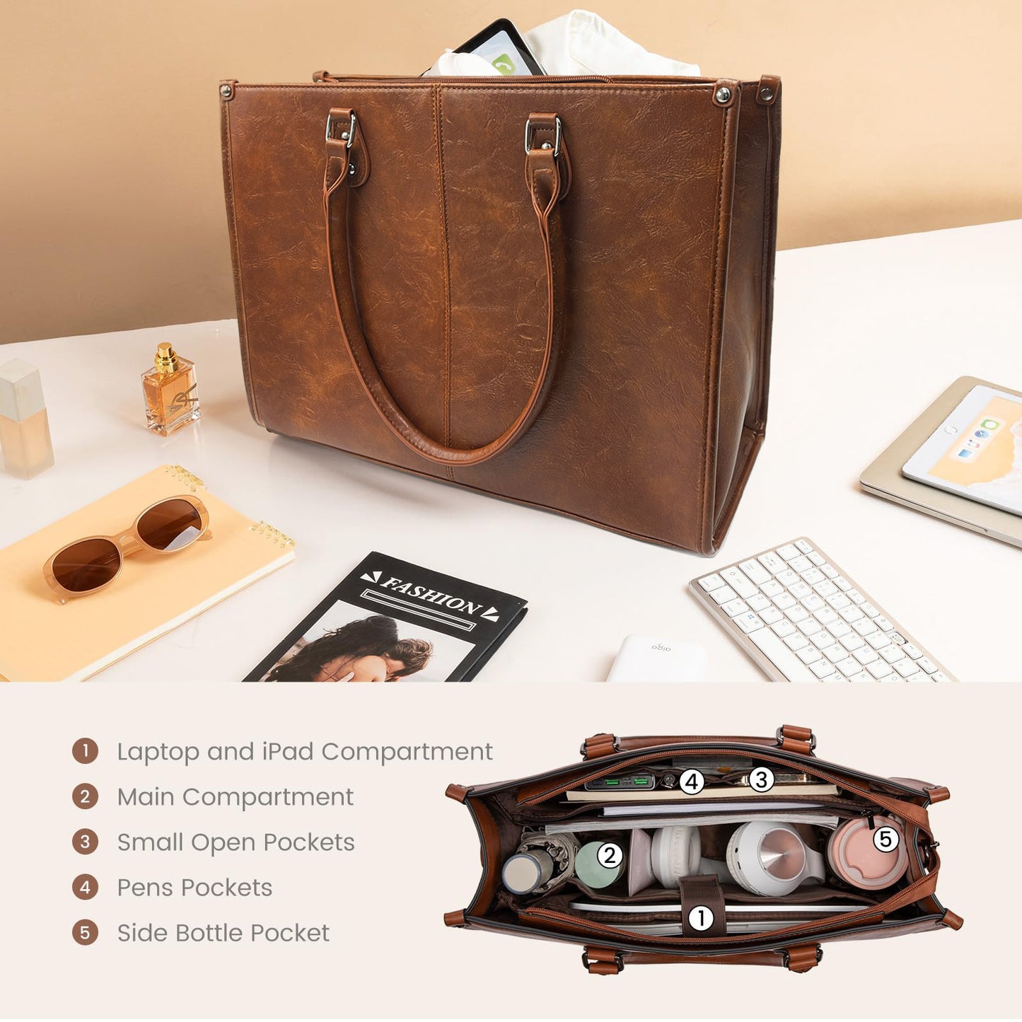 Capacity Multifunctional Fashion Computer Strap Insulated Bags