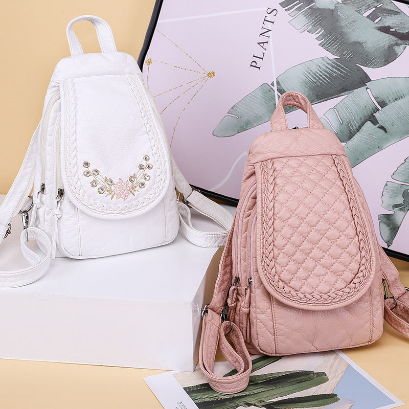Women's Multifunctional Soft Leather Korean Fashion Women's Backpack