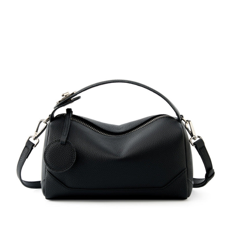 Women's First Layer Cowhide Boston Trendy Genuine Bags
