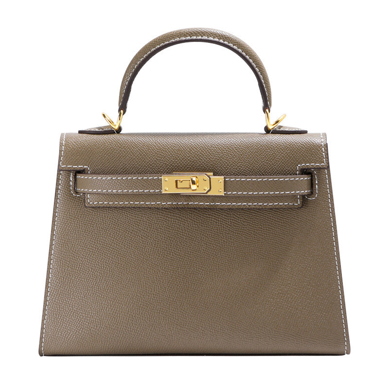 Palm Print Genuine Leather Kelly Second Generation Trendy High Women's Handbag