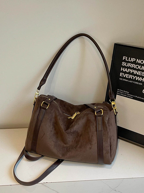 Loose Suede Large Capacity Pillow Niche Retro Women's Messenger Bag