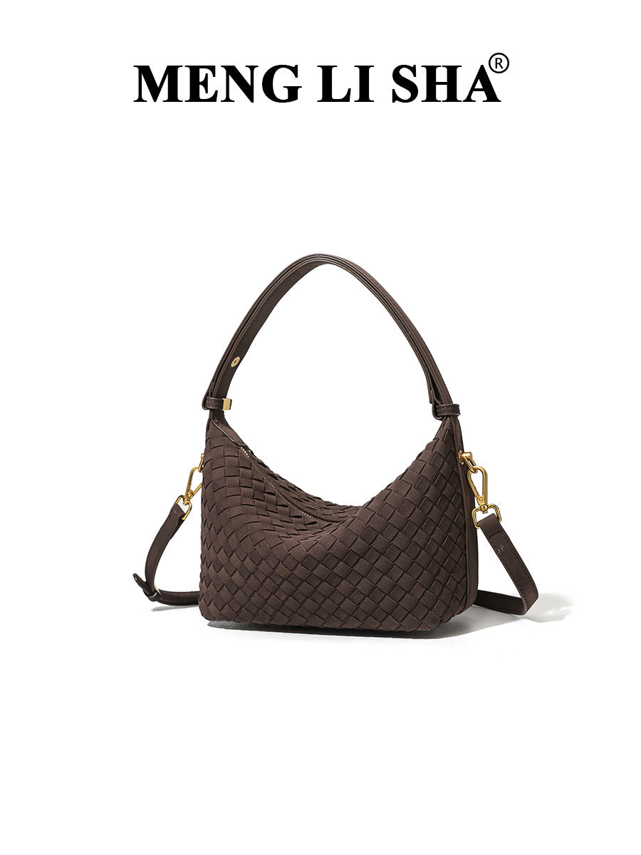 Women's Frosted Vintage Hand-woven Lunch Box Fashion Women's Shoulder Bag