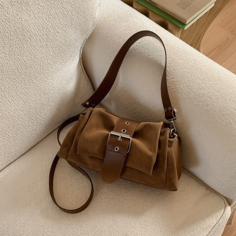 Women's Retro Brown Fashion Commuter Underarm Bags