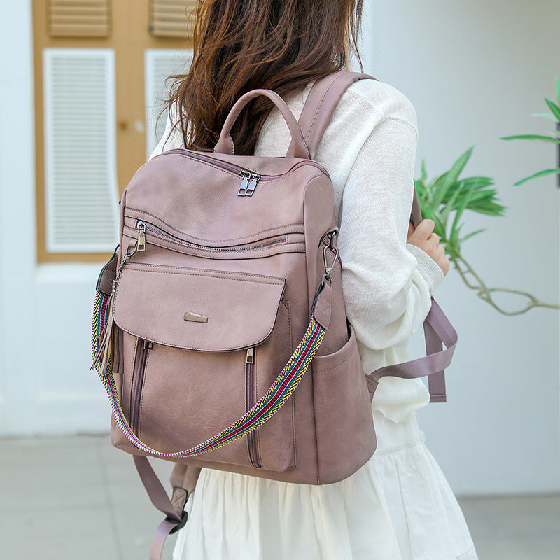 Women's Spring Fashion Retro Lady's Large Capacity Women's Backpack