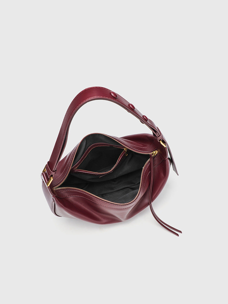 Women's Pull Texture Versatile Design Dumpling Underarm Bag