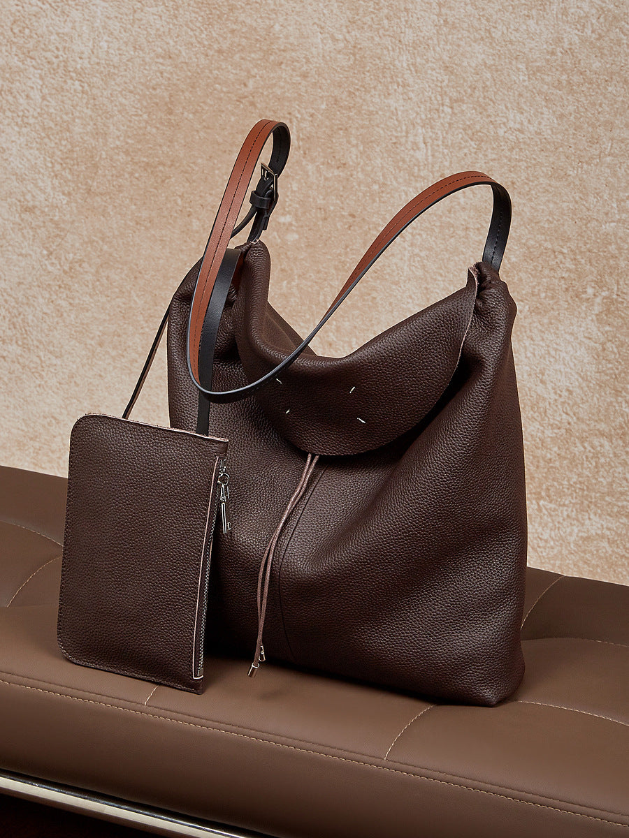 First Layer Cowhide Underarm Simple Fashion Bags