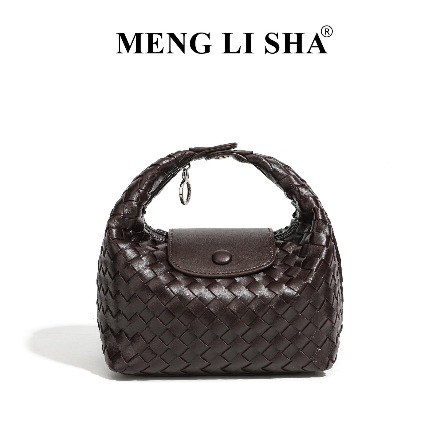 Women's Woven Blue White Plaid Hand Carrying Lunch Box Elegant Women's Shoulder Bag