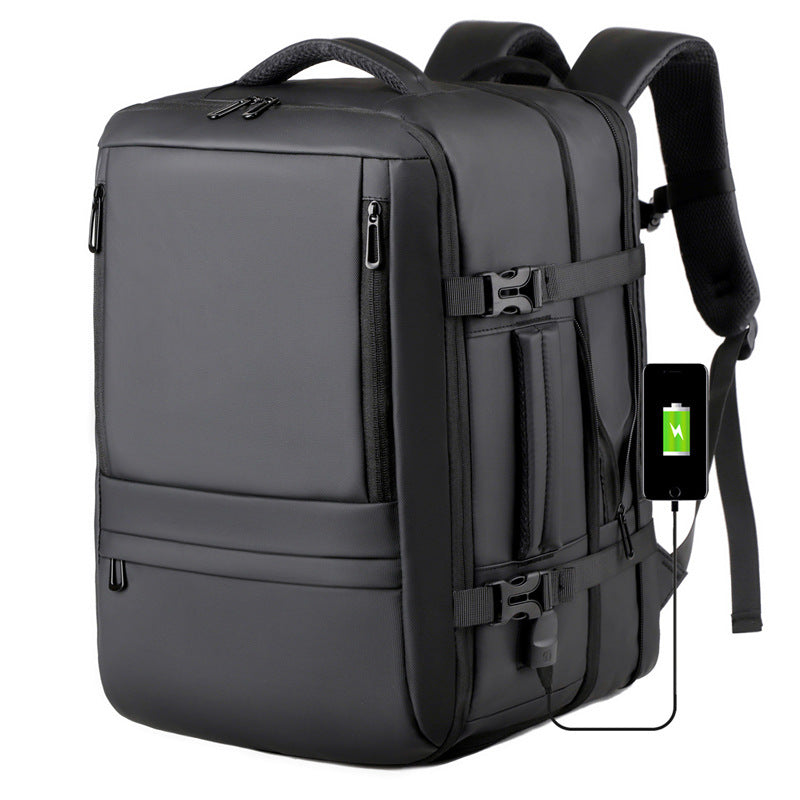 Men's Large Capacity Expandable Advanced Fashion Waterproof Commuter Business Backpack