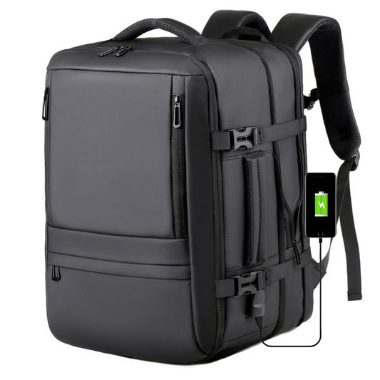 Men's Large Capacity Expandable Advanced Fashion Waterproof Commuter Business Backpack