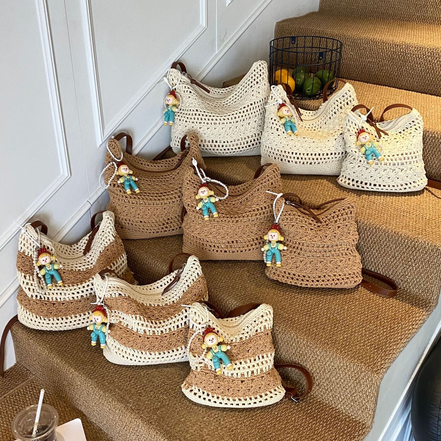 Women's Straw Woven Large Capacity Crocheted Commuter Underarm High-grade Bags