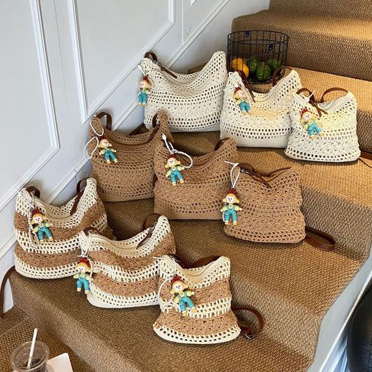 Women's Straw Woven Large Capacity Crocheted Commuter Underarm High-grade Bags