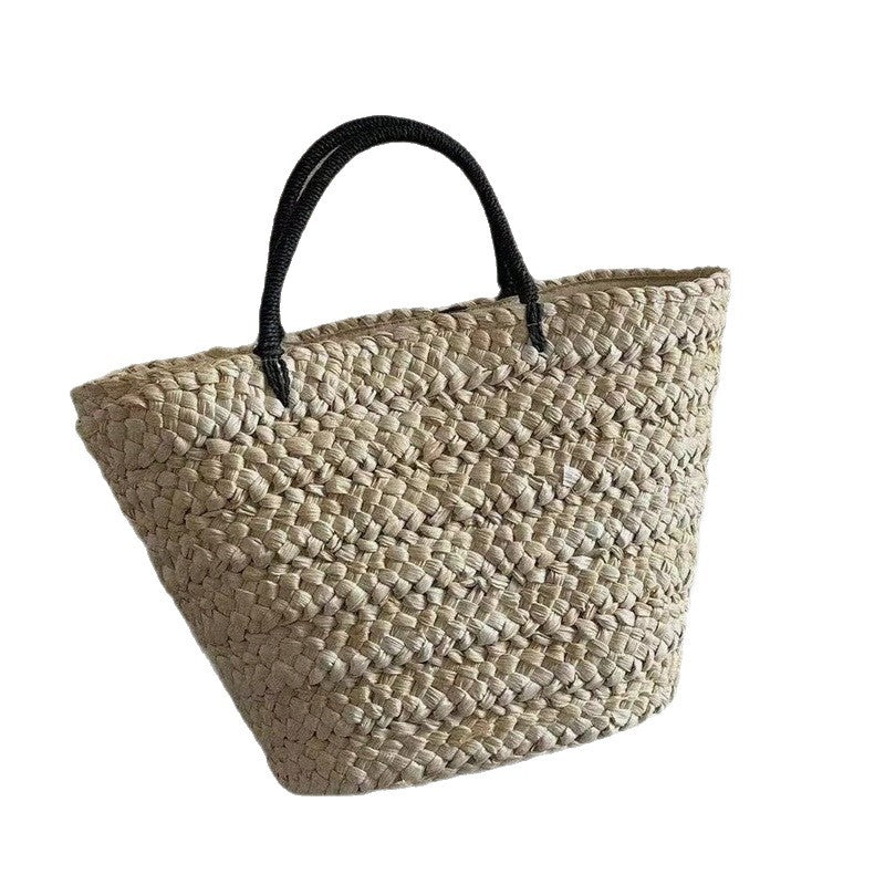 Women's Artistic Solid Color Straw Vacation Beach Large Women's Shoulder Bag