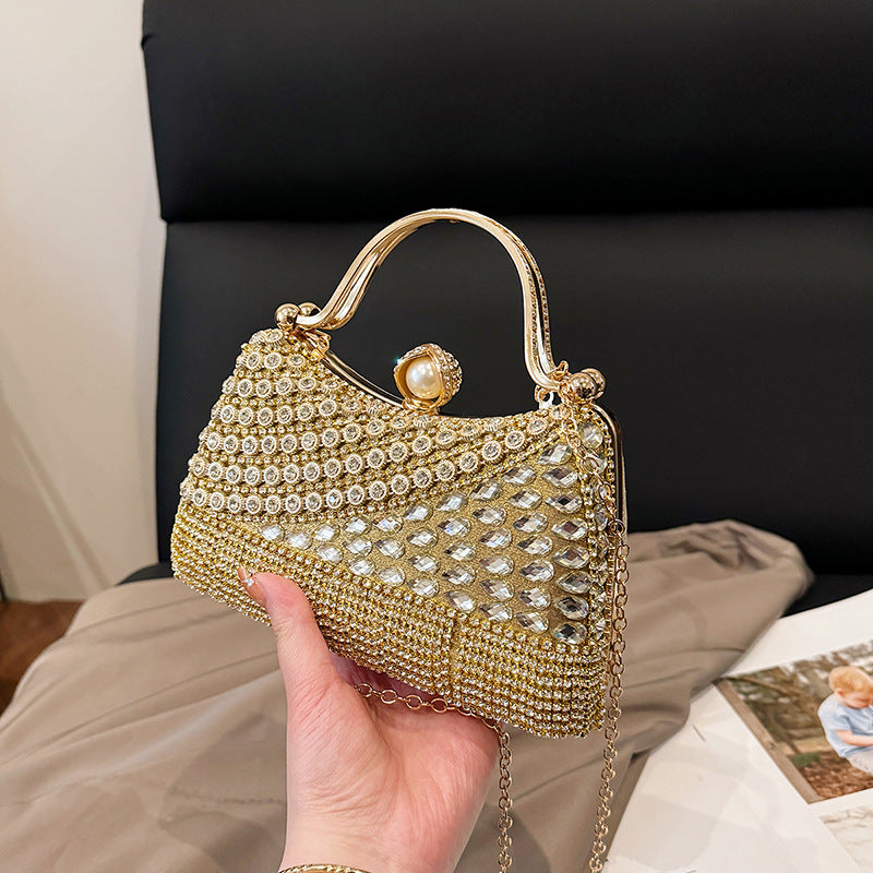 Fashion Rhinestone Western Style Chain Tassel Women's Shoulder Bag