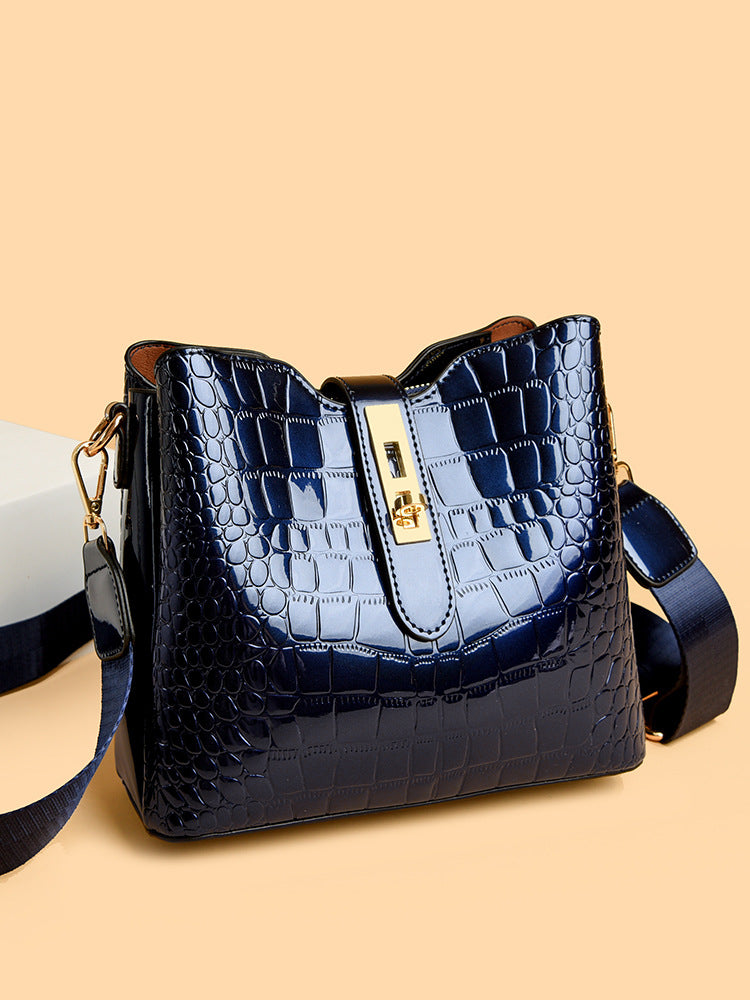 Women's Patent Leather Stone Pattern Elegant Unique Women's Messenger Bag