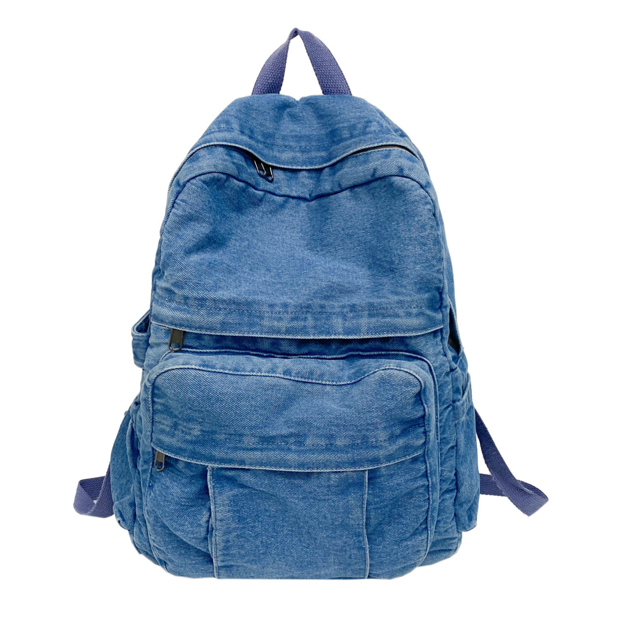 Simple Retro Denim Female Large Capacity Pure Color Women's Backpack