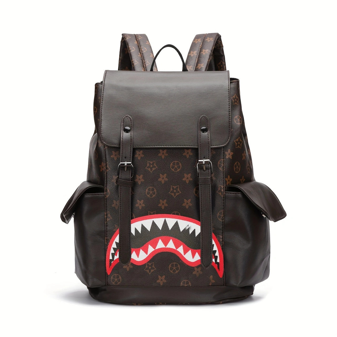Women's & Men's Style Business Leather Large Capacity Trendy Plaid Backpacks
