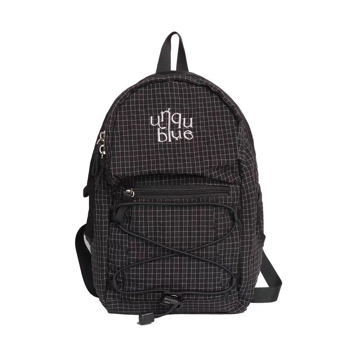 Mountain Drawstring Plaid Female Commuter Portable Backpacks