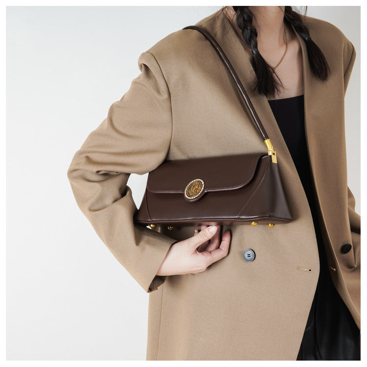 Women's Baguette Advanced Texture Underarm Retro Minority Women's Shoulder Bag