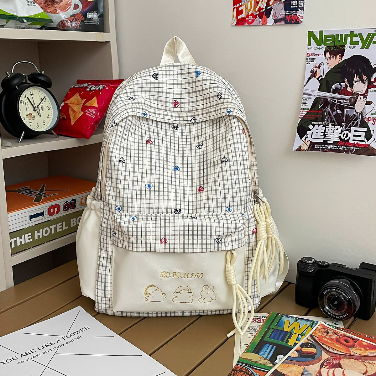 Leisure Plaid Female Junior High Cute School Bags
