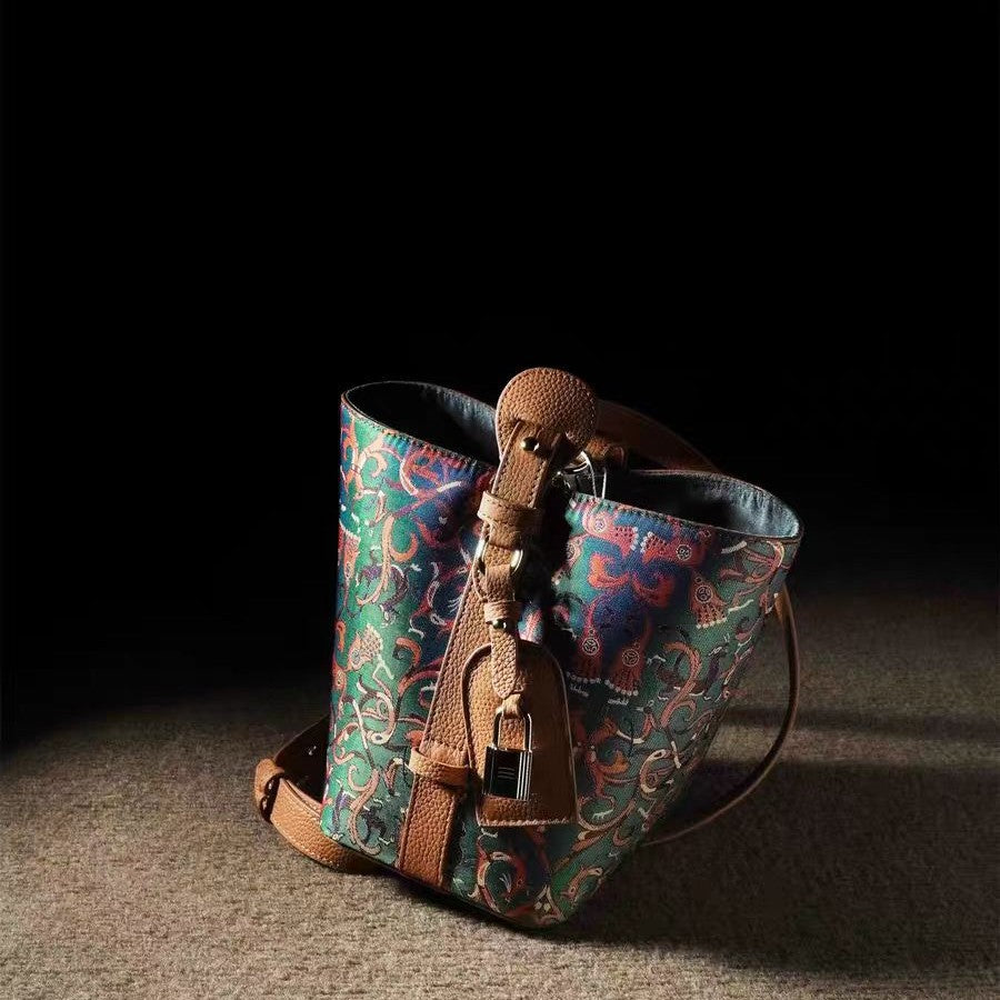 Chinese Style Shu Jin Vegetable Basket National Cheongsam Song Dynasty Women's Shoulder Bag