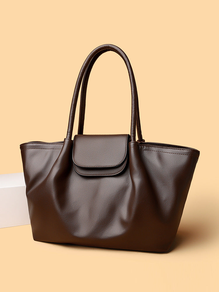 Women's Simple Fashion Commuter Soft Leather Underarm Light Luxury Minority Women's Shoulder Bag