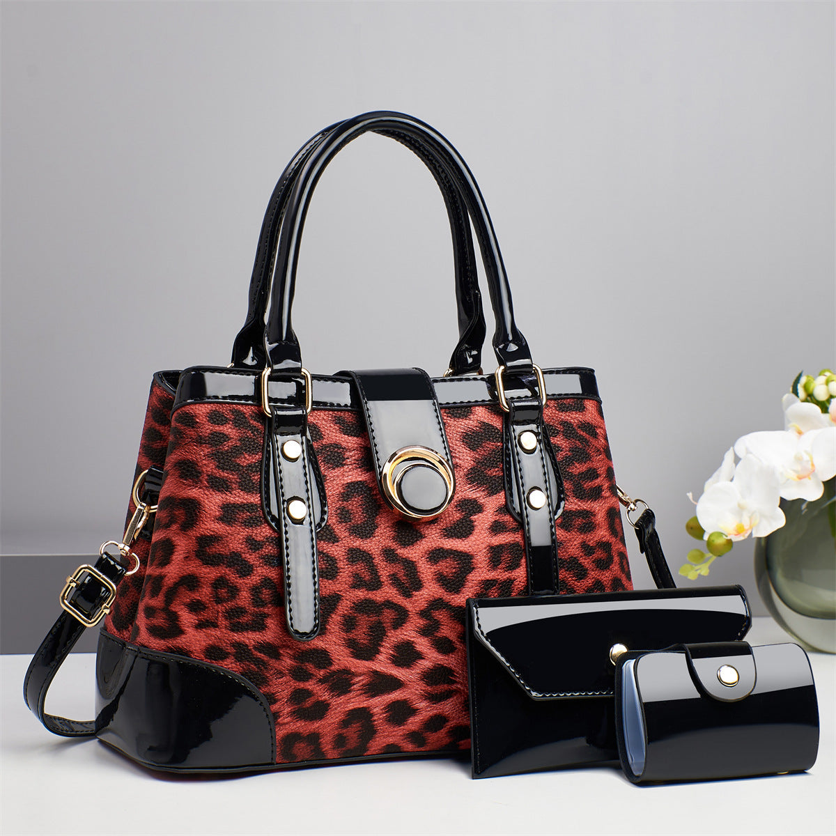 Vintage Patent Leather Large Capacity Personalized Bags