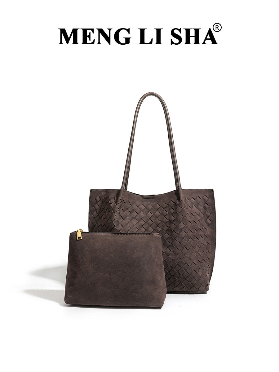 Fashion Unique High-grade Suede Woven Portable Tote Bags