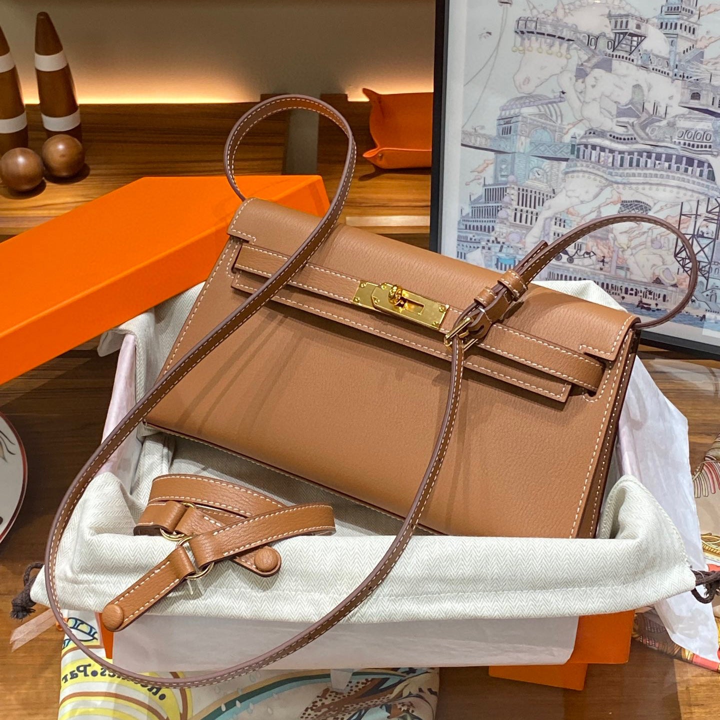 Kelly Underarm High-grade Horizontal Genuine Leather Retro Fashion Women's Shoulder Bag