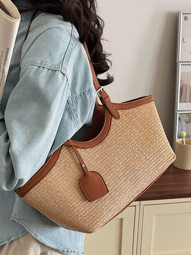 Women's Spring Leisure Commute Simple Fashion Portable Large Underarm Bag