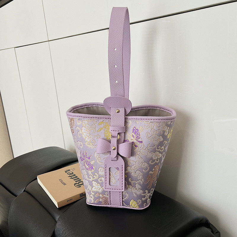 Material Bowknot Portable Cloth National Style Gift Bucket Bag