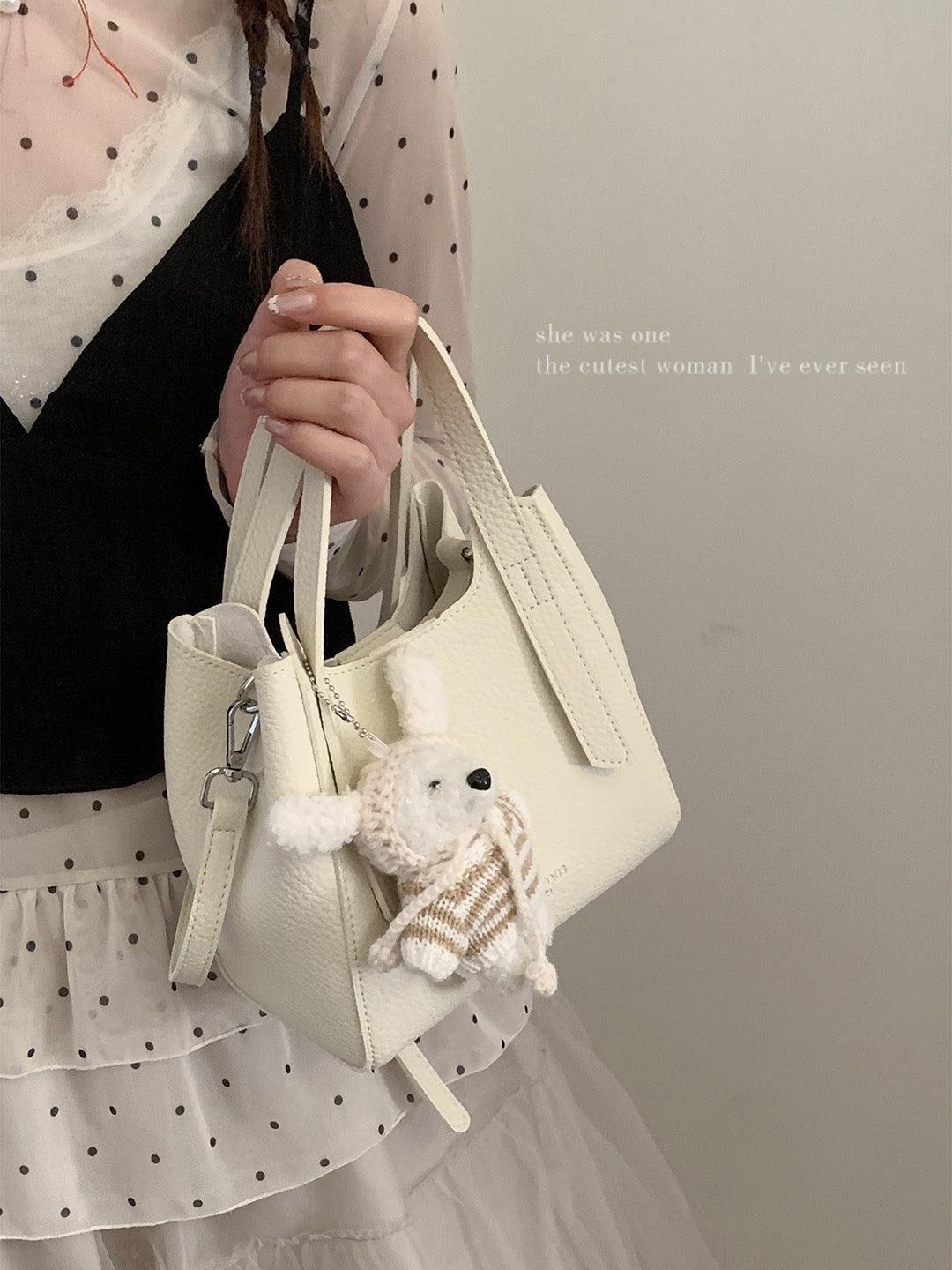 Women's Summer Fashion Carrying Lychee Pattern Simple Handbags