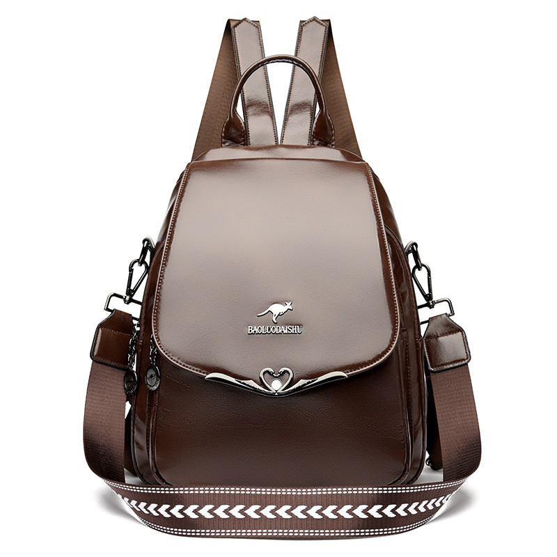 Women's Large Capacity Soft Leather Multipurpose Mother Single Women's Backpack