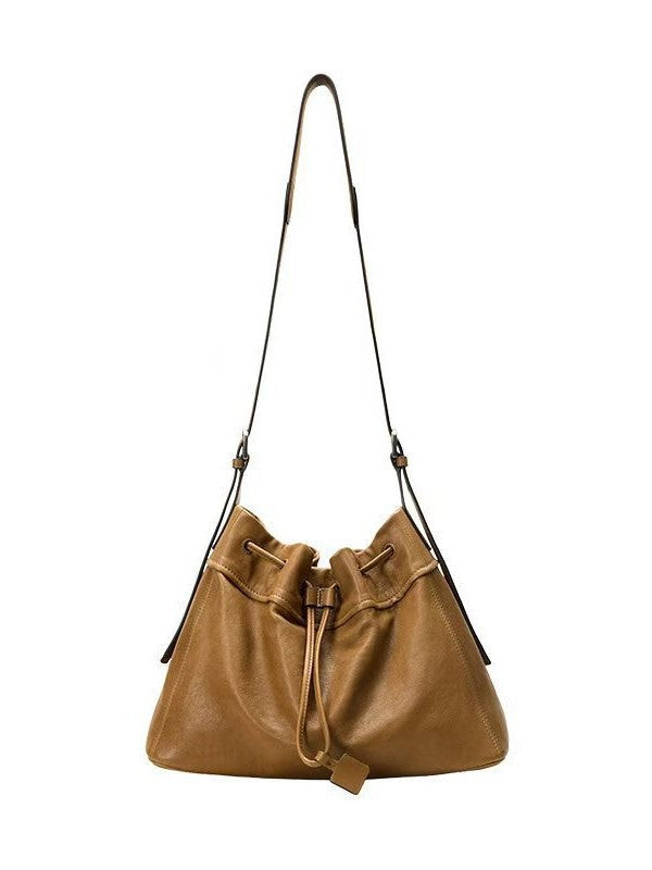 Comfortable Female Drawstring Commuter Niche Leather Women's Shoulder Bag