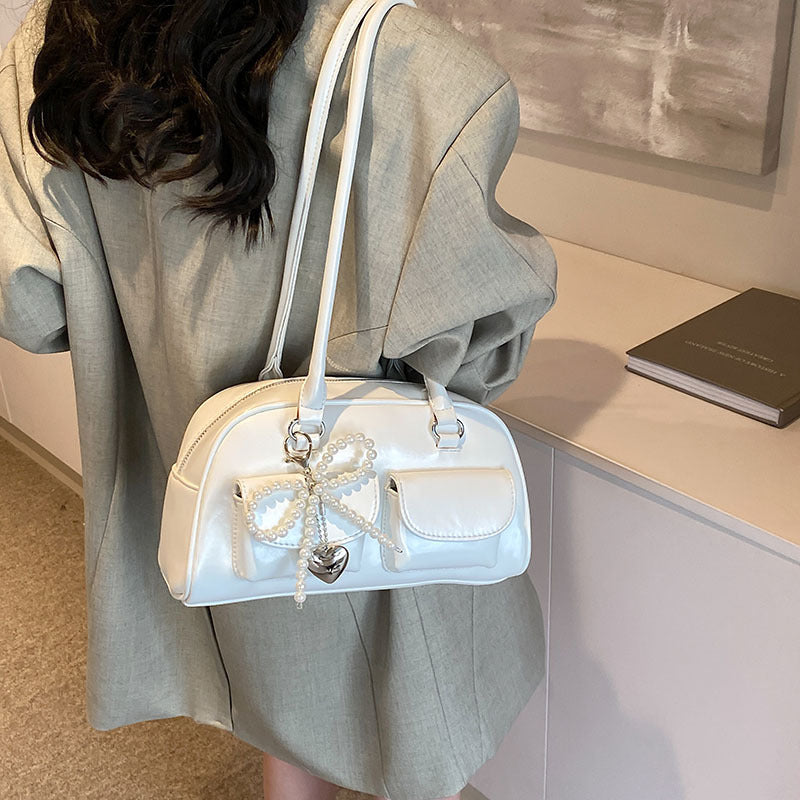 Women's Korean Style Trendy Bow Summer Simple Underarm Bag