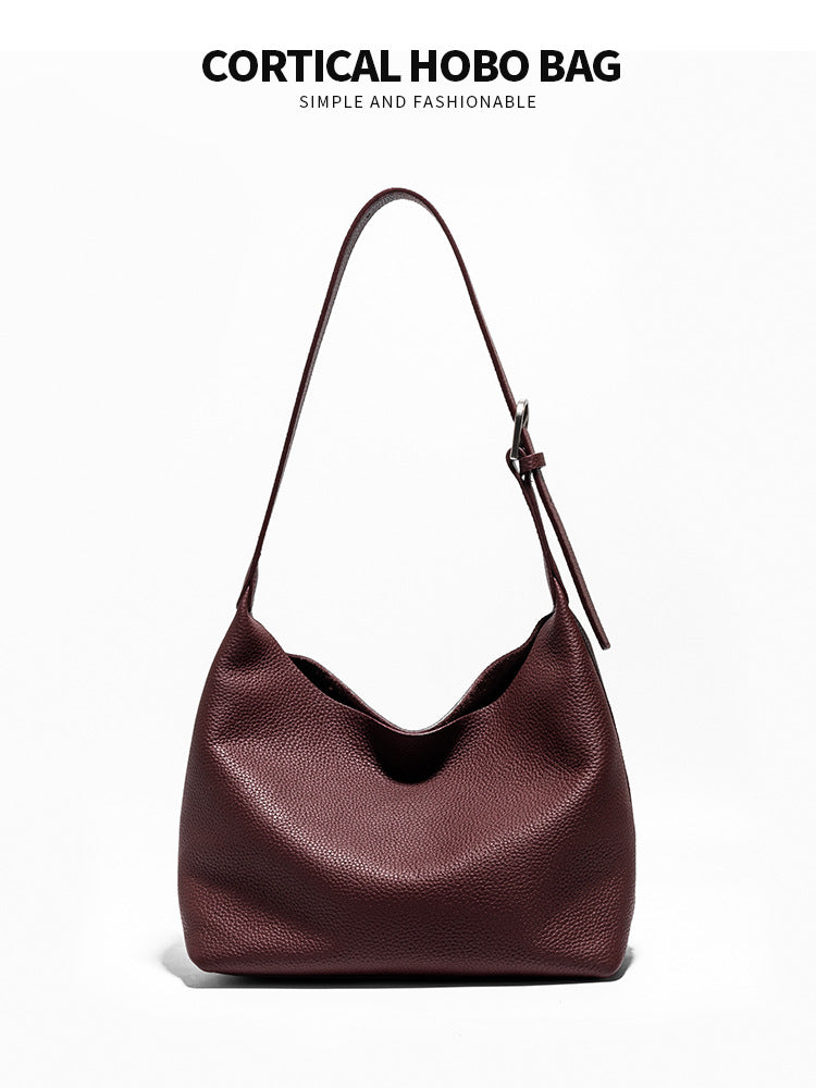 Women's Loose Soft Cowhide Vintage Genuine Leather Women's Shoulder Bag