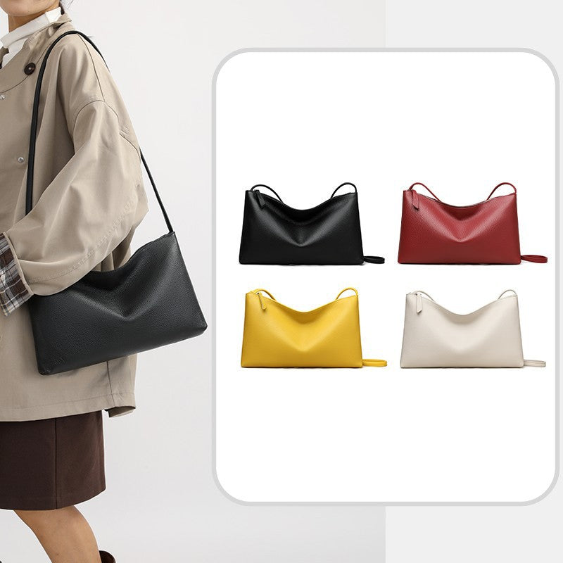 Women's Genuine Leather Fashion Solid Color Large Capacity First Layer Women's Shoulder Bag