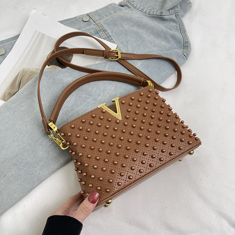 Women's Trendy Lady Pearl Portable Street Shot Commuter Women's Shoulder Bag