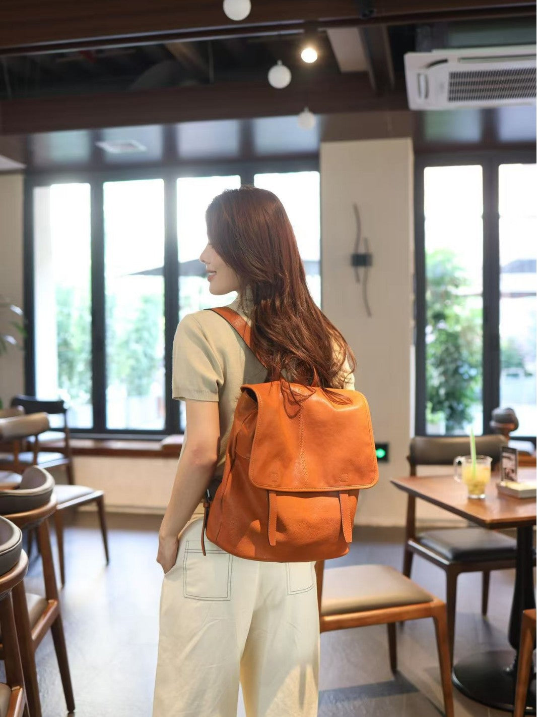 Genuine Leather High-grade Large Capacity Commute Women's Backpack