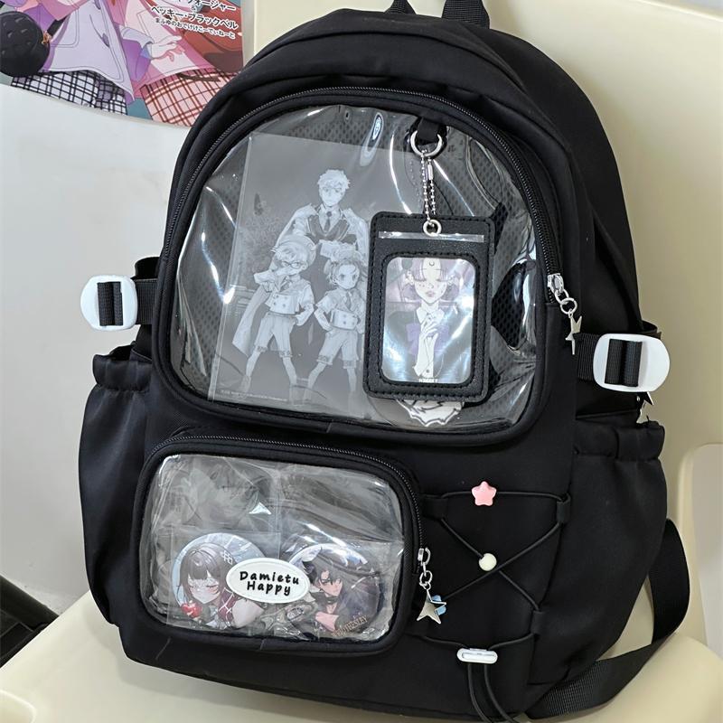 Good-looking Female Junior High Cute Style Transparent Bar Leisure Backpack