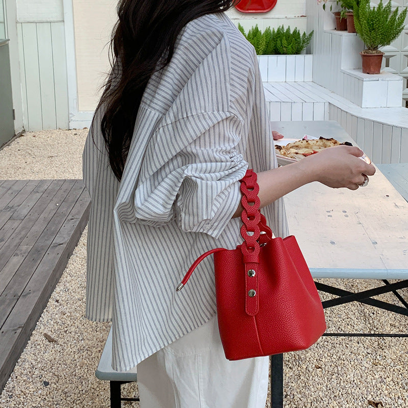 Design Weaving Fashion Vegetable Basket Mini Bucket Bag