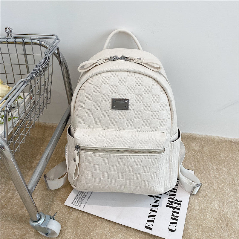 Leather Lightweight Plaid Fashion Western Style Backpacks