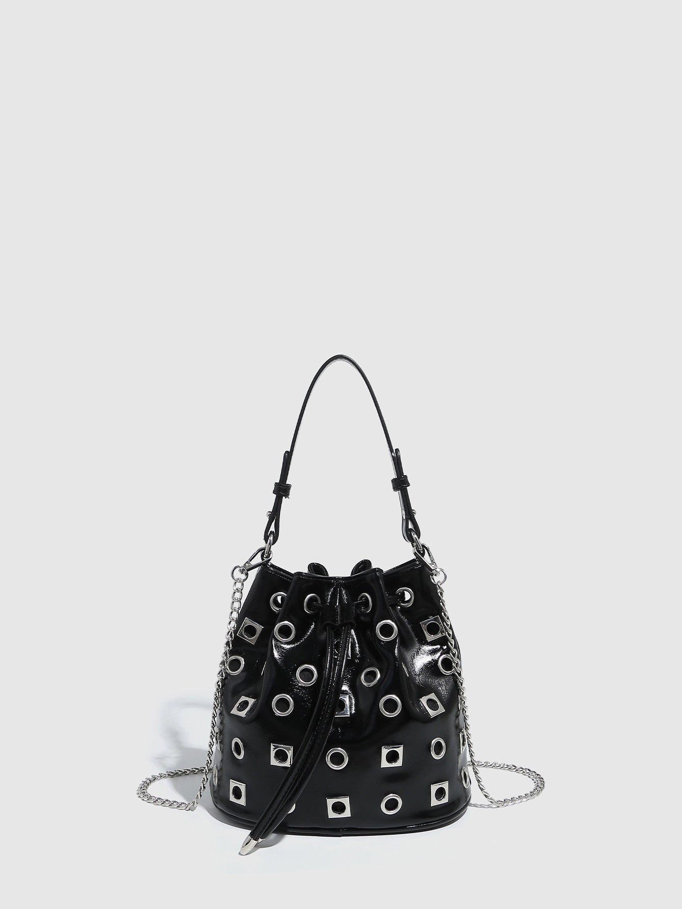 Women's Rivet Drawstring Eyelet Punk Hollow Chain Women's Handbag