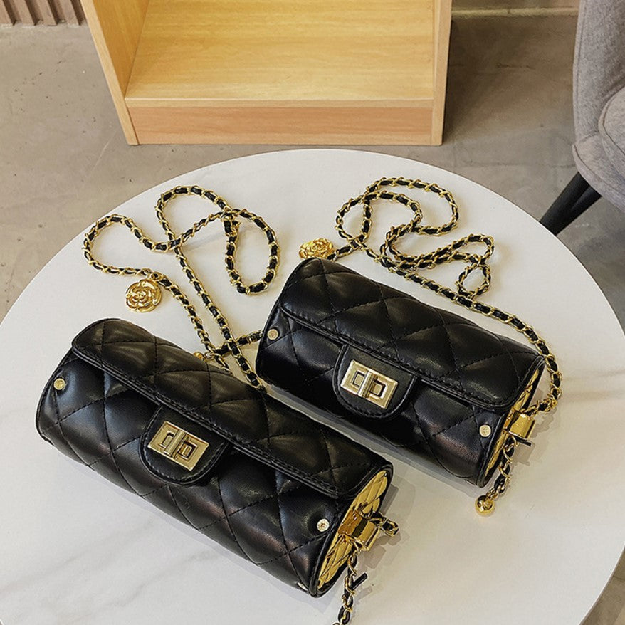 Women's Textured Western Style French Minority Rhombus Chain Personality Women's Shoulder Bag