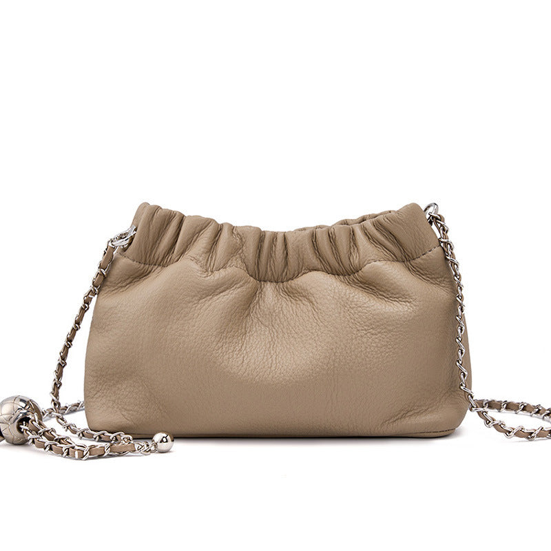 Women's Popular Chain Underarm High-grade Cloud Leather Women's Handbag
