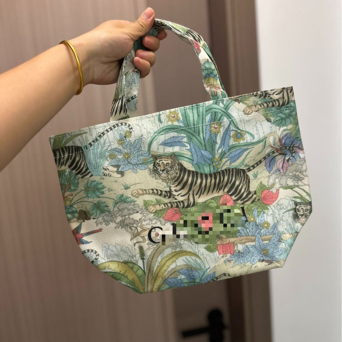Ancient Gift Canvas Green Shopping Jungle Tiger Simple Women's Shoulder Bag