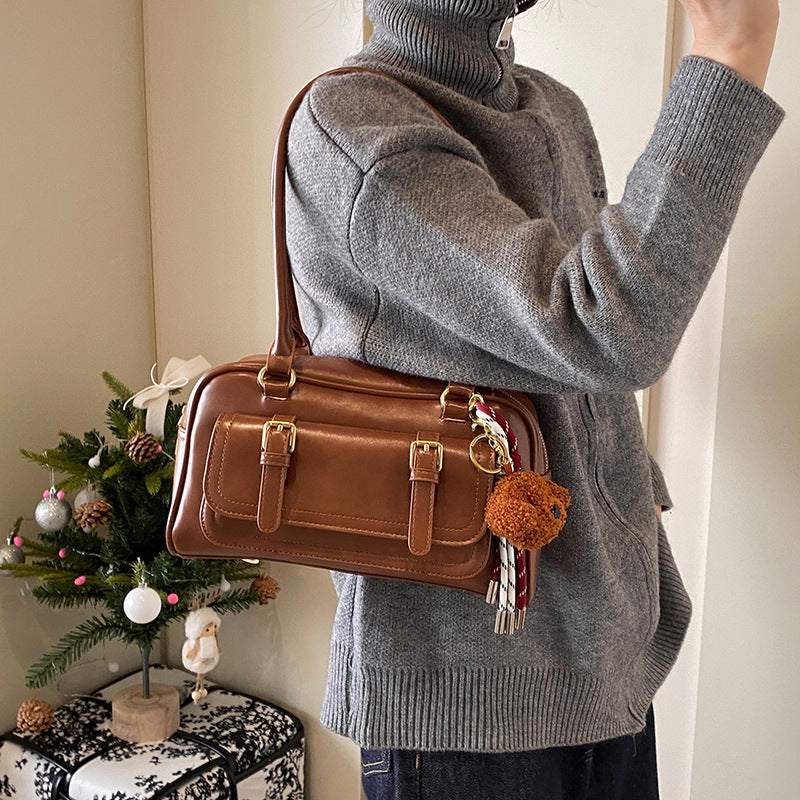 Women's South Style High Sense Pillow Retro Boston Commuter Shoulder Bags