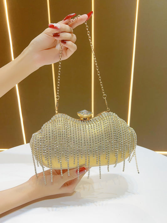 Women's Diamond Tassel Dinner Clutch Rhinestone Banquet With Bags