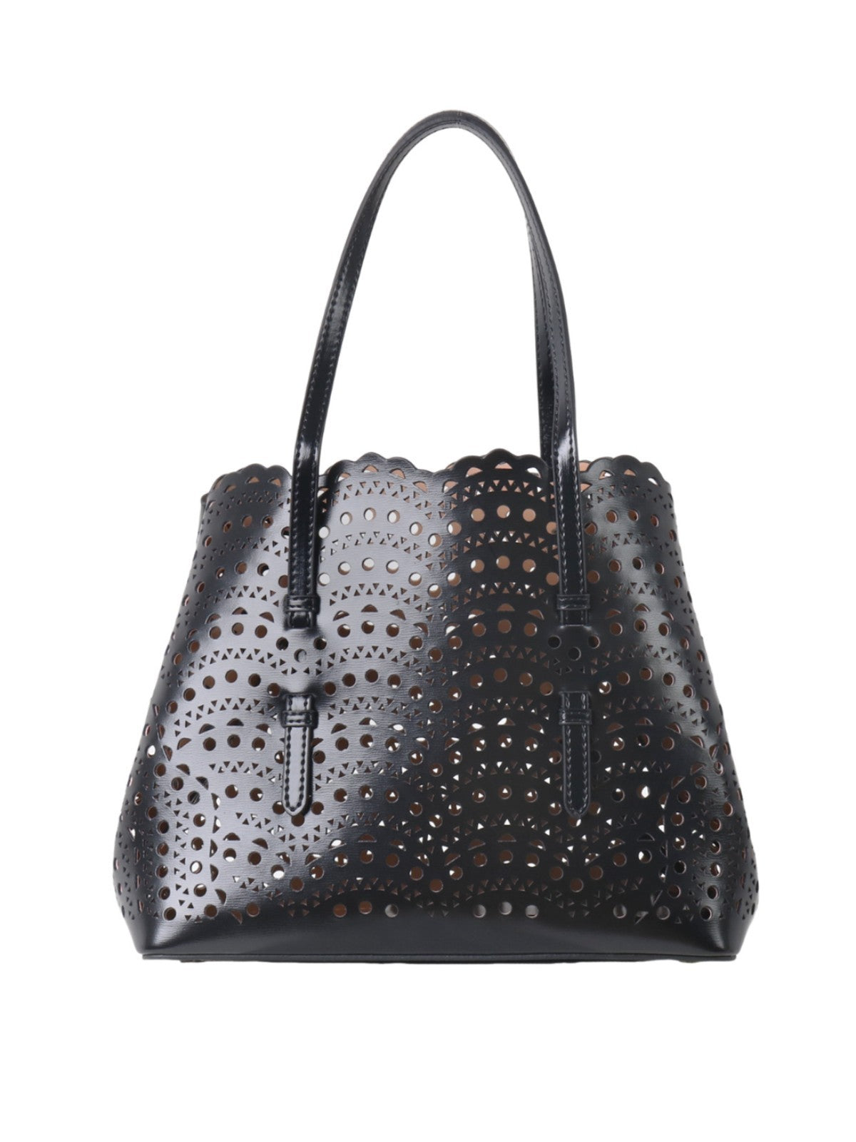Women's Cowhide Wave Hollow Carved Vegetable Basket Genuine Bags