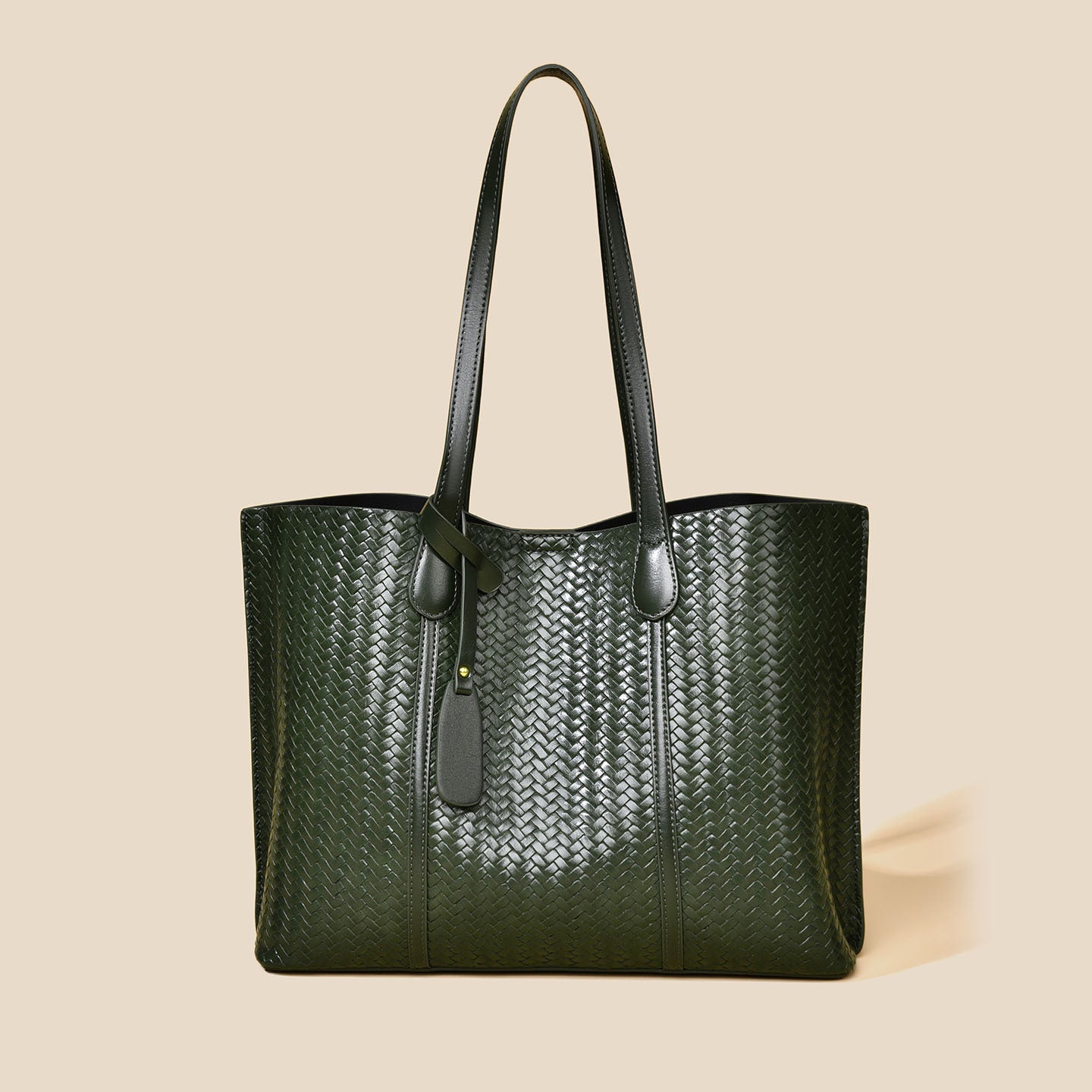 Women's Spring Fashionable High-grade Woven Pattern Large Capacity Commute Tote Bags