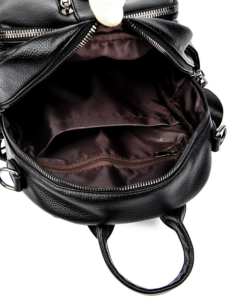 Women's Korean Style Trendy Fashion Solid Color Soft Women's Backpack